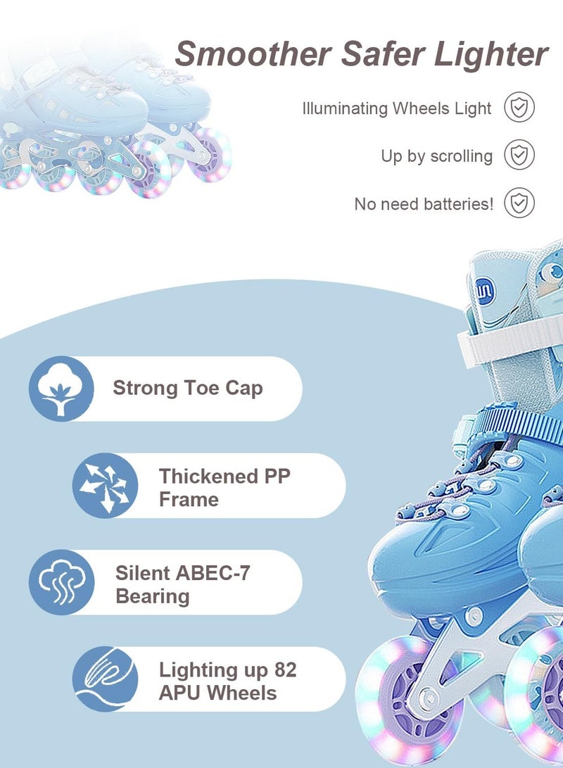 Children's Inline Skates Adjustable Inline Roller Skates with Luminous Wheels Suitable for Boys and Girls Beginners M 【30-36】 6-12 years old - Image 5
